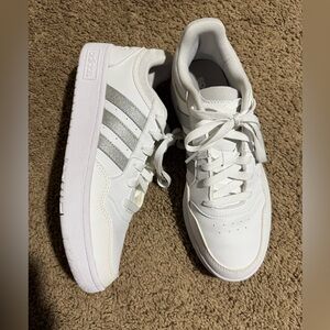 Adidas Hoops 3.0 low classic with silver metallic stripes women’s 10